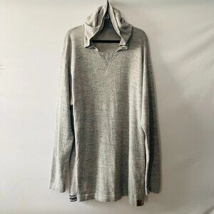 Paka Womens Gray Long Sleeve Lightweight Oversized Pullover Hoodie Size XXL